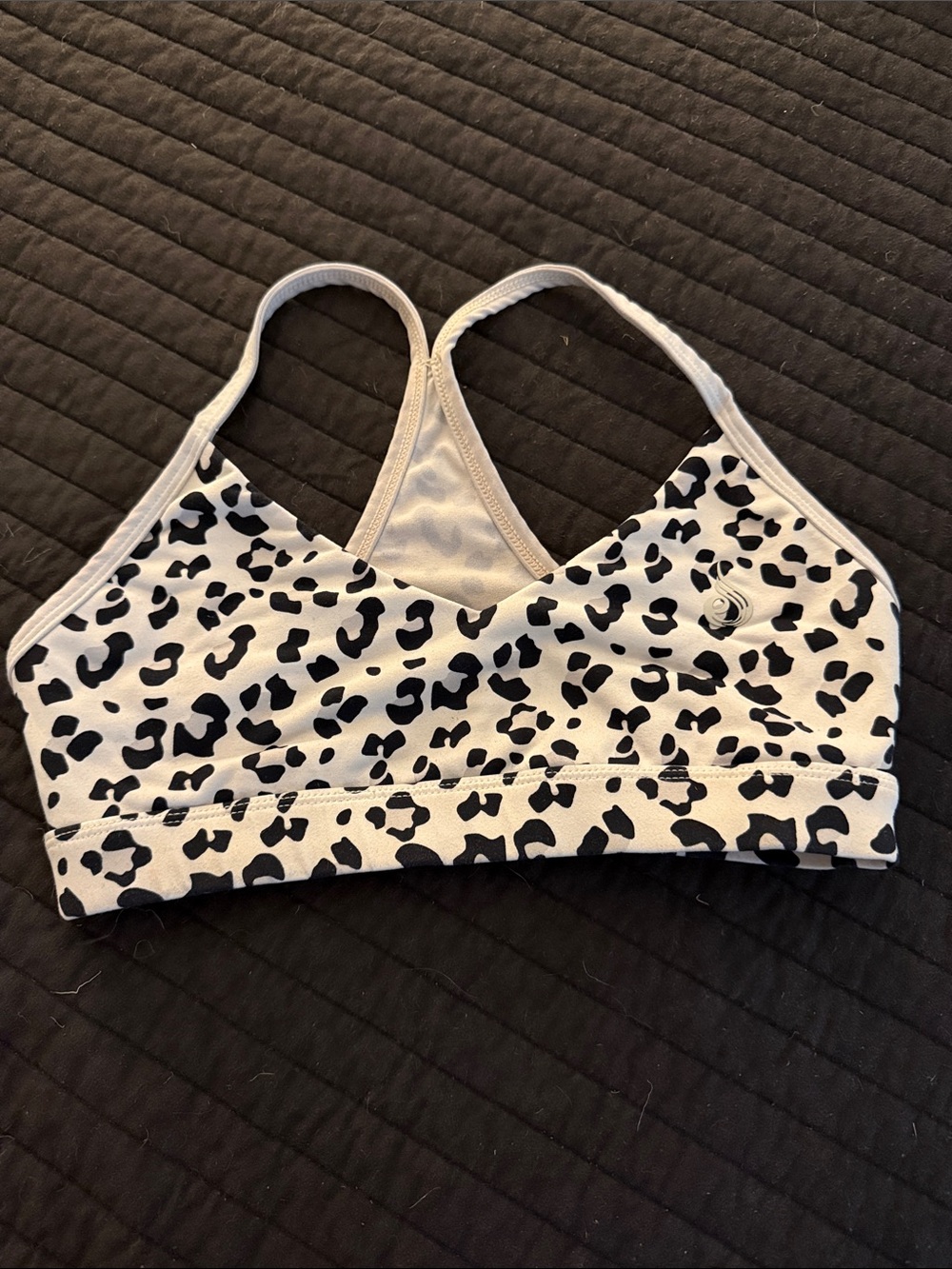 Ryderwear Leopard Print Sports Bralette - Black & White